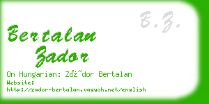 bertalan zador business card